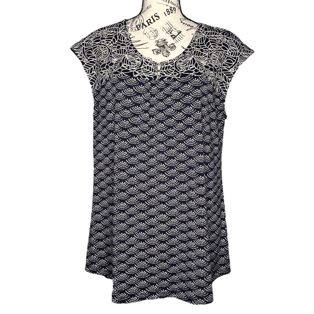 Skies are Blue (L) Delila Embroidery Neckline Knit Top - Stitch Fix Soft Blouse